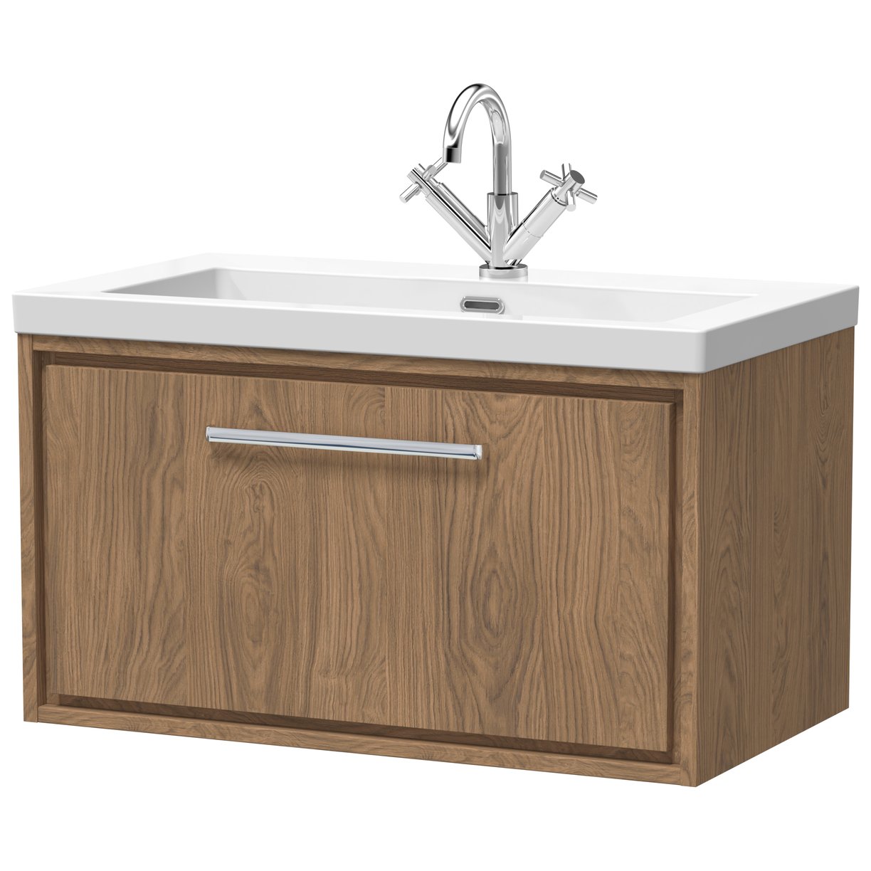 800 WH Single Drawer Unit & Basin 1TH - Antique Oak