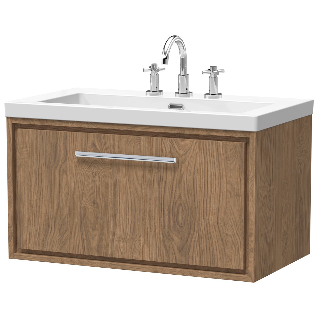 800 WH Single Drawer Unit & Basin 3TH - Antique Oak