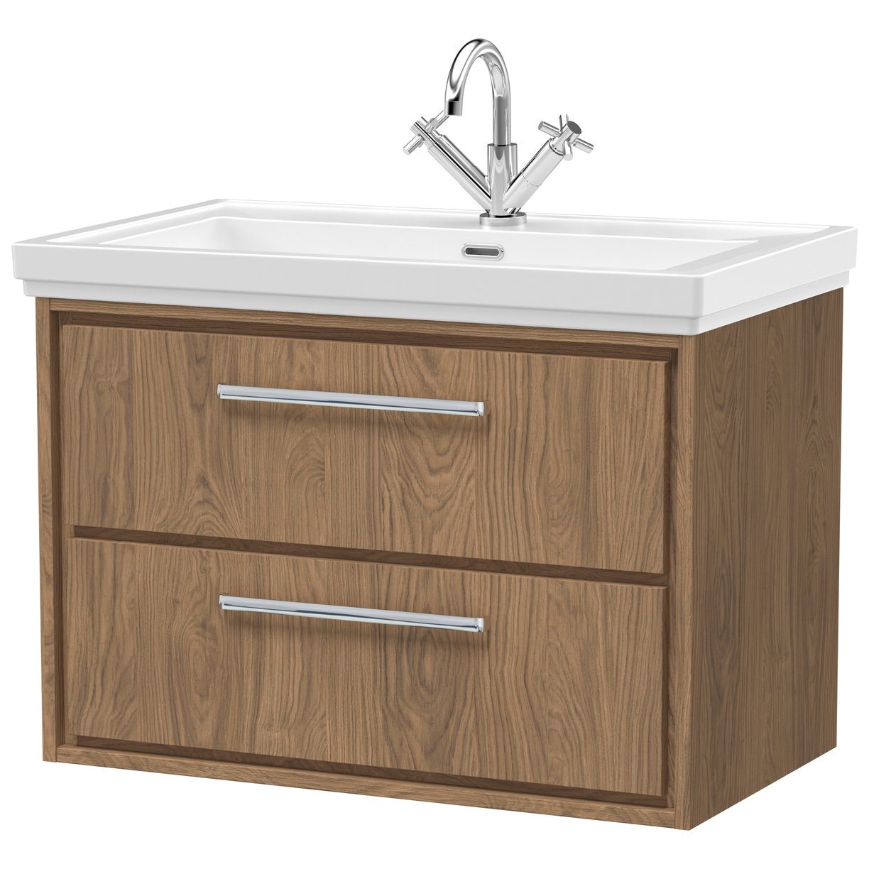800 WH 2-Drawer Unit & Basin 1TH - Antique Oak