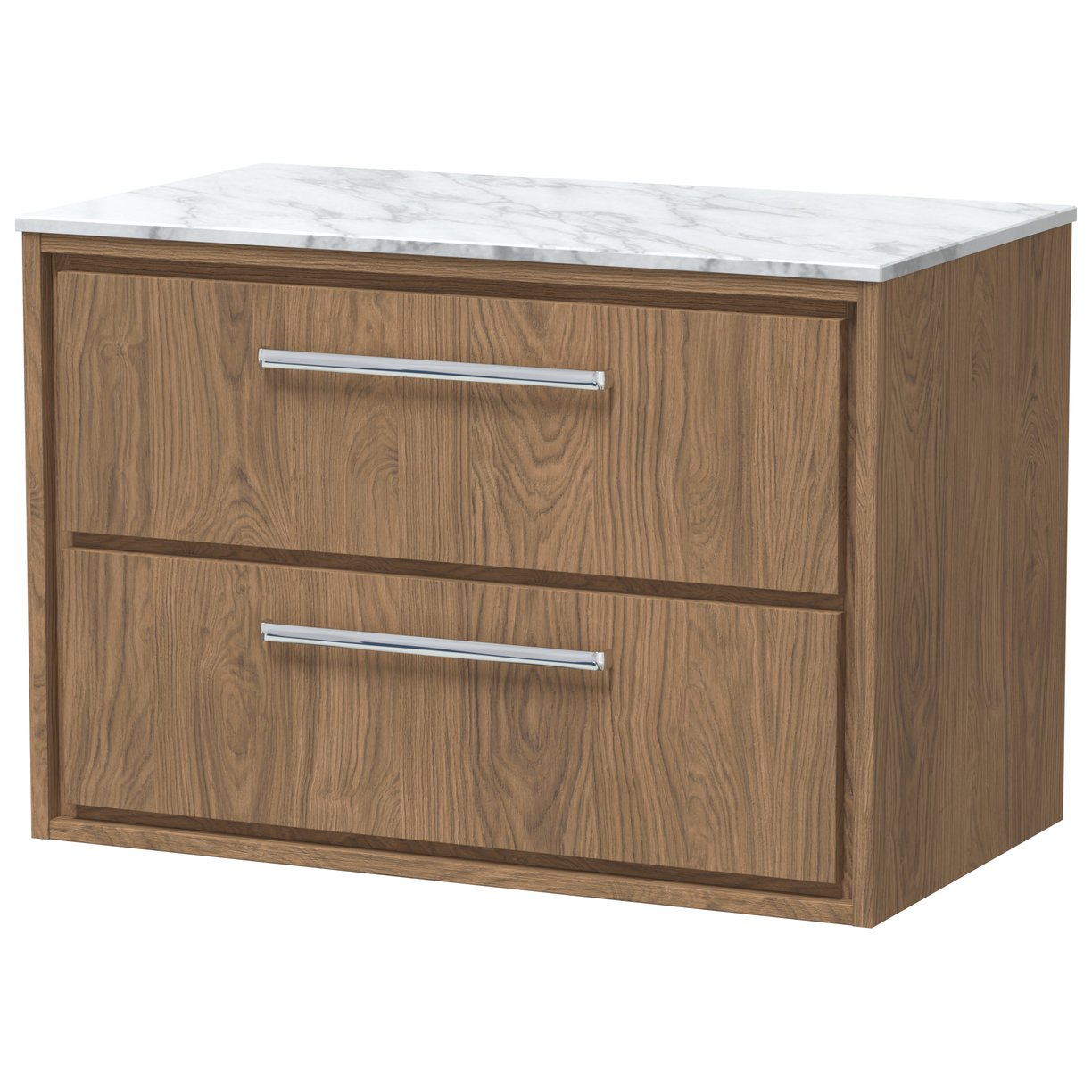 800 WH 2-Drawer Unit & Marble Worktop - Antique Oak