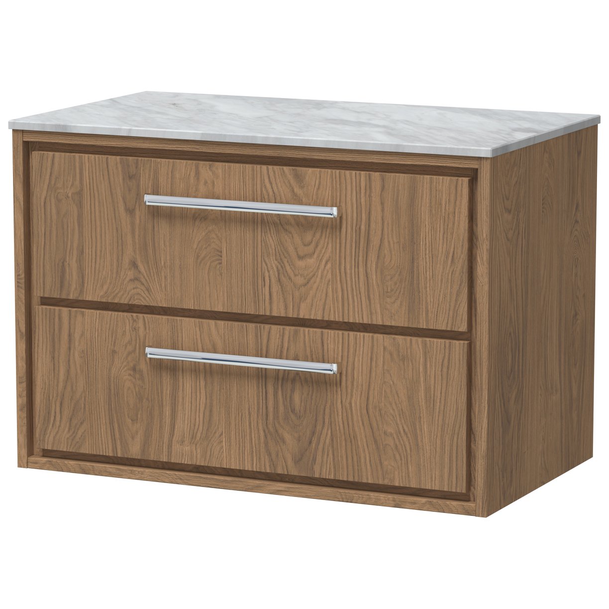 800 WH 2-Drawer Unit & Marble Worktop - Antique Oak