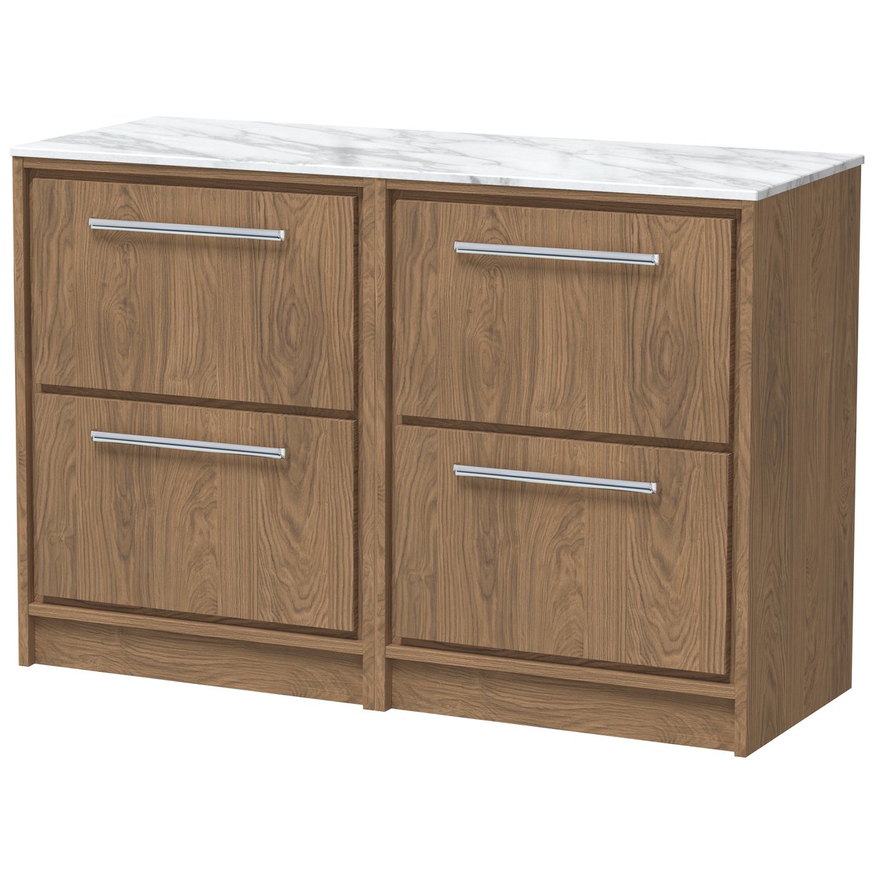 1200 FS 4-Drawer Unit & Marble Worktop - Antique Oak