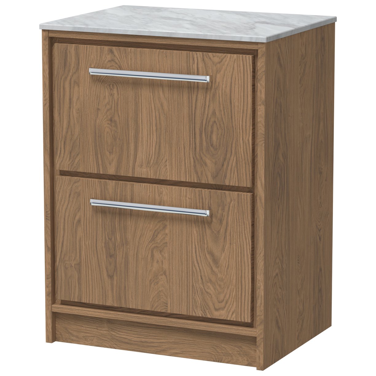 600 FS 2-Drawer Unit & Marble Worktop - Antique Oak