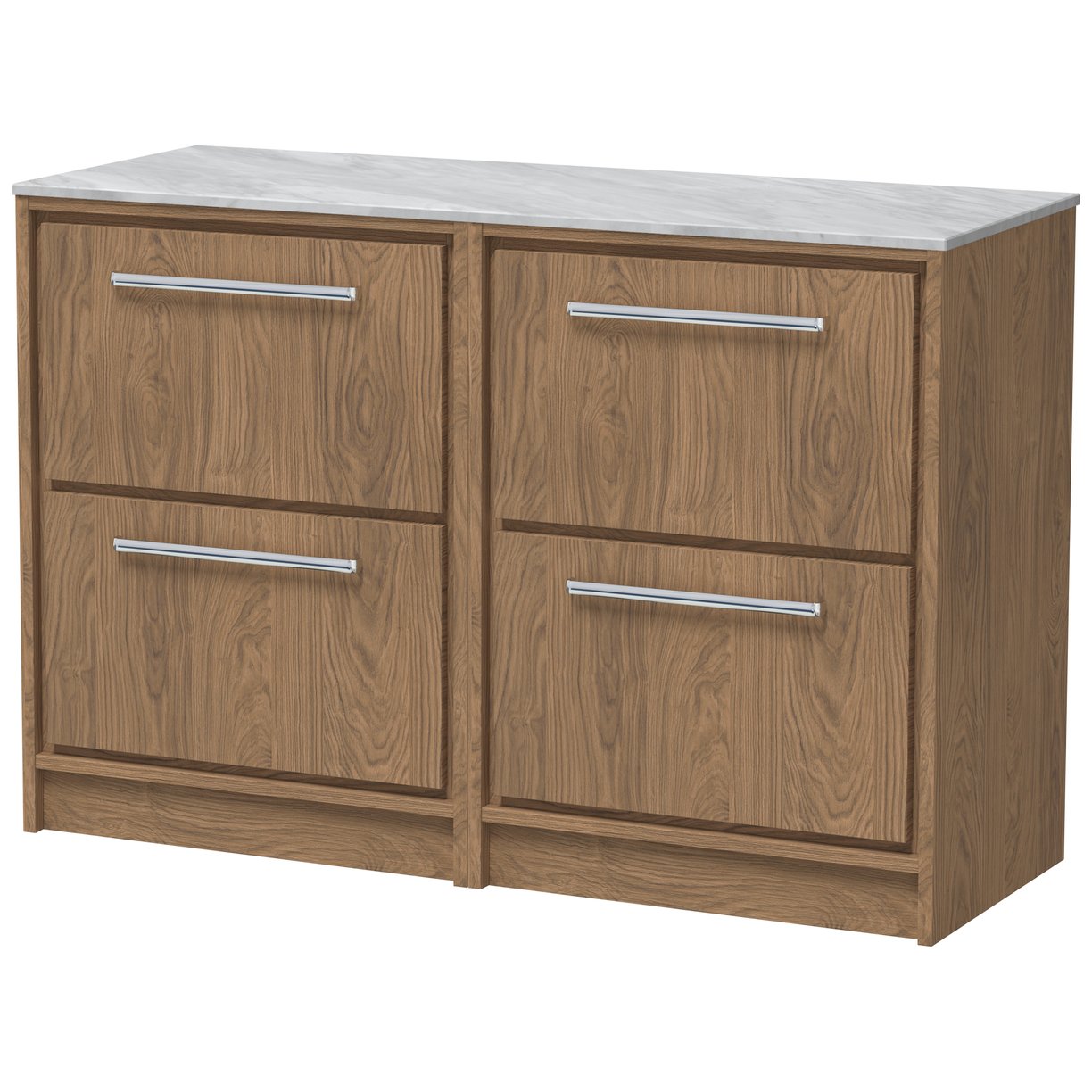1200 FS 4-Drawer Unit & Marble Worktop - Antique Oak