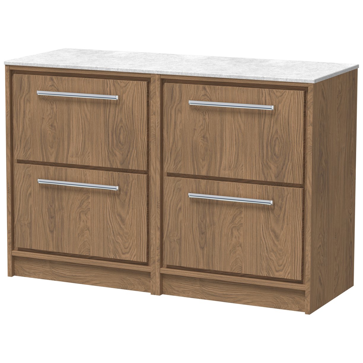 1200 FS 4-Drawer Unit & Marble Worktop - Antique Oak