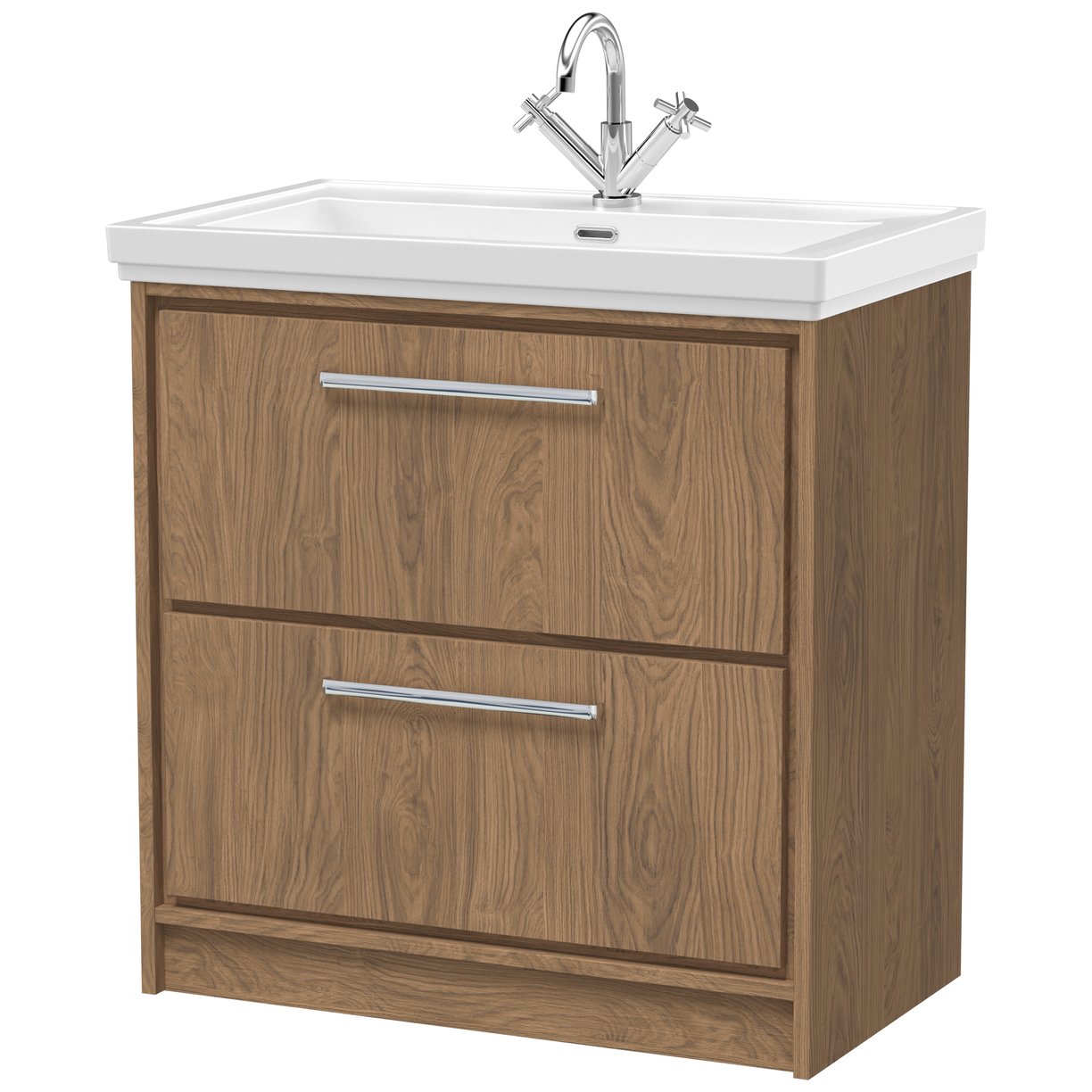 800 FS 2-Drawer Unit & Basin 1TH - Antique Oak