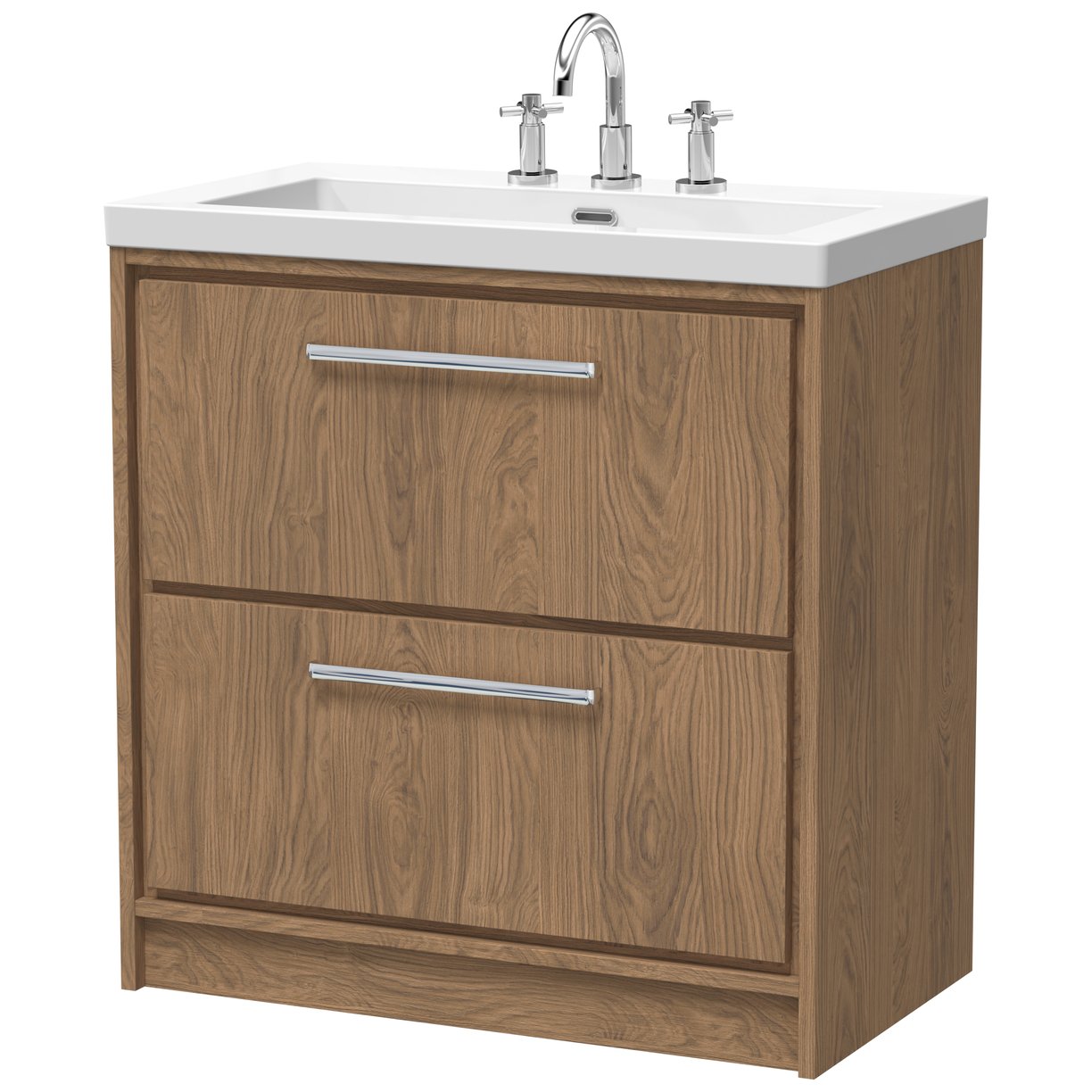800 FS 2-Drawer Unit & Basin 3TH - Antique Oak
