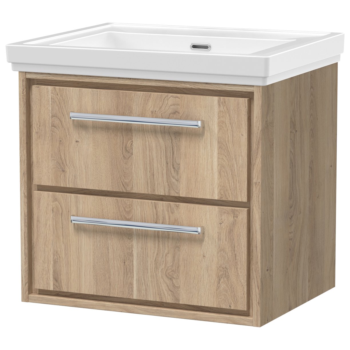 600 WH 2-Drawer Unit & Basin 0TH - Bleached Oak