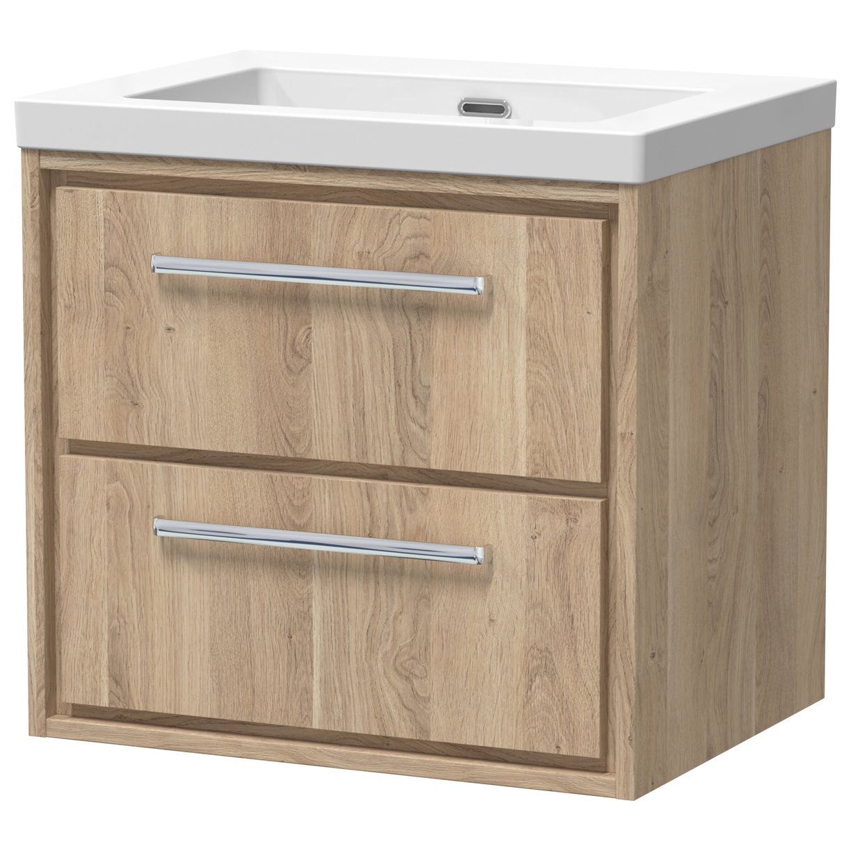 600 WH 2-Drawer Unit & Basin 0TH - Bleached Oak