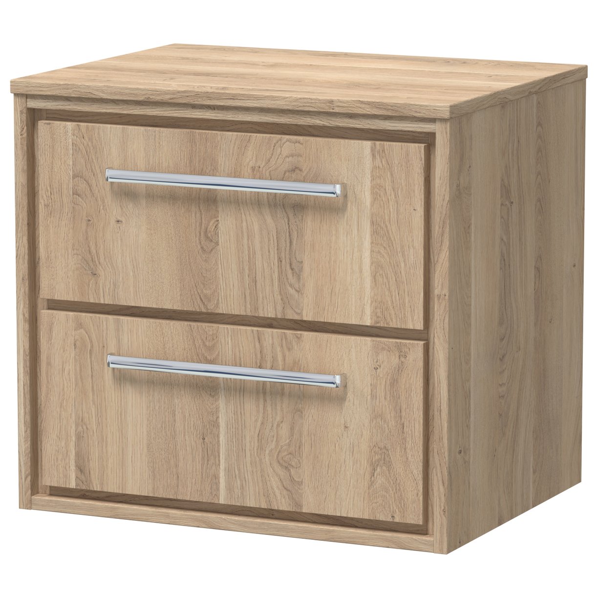 600 WH 2-Drawer Unit & Worktop - Bleached Oak