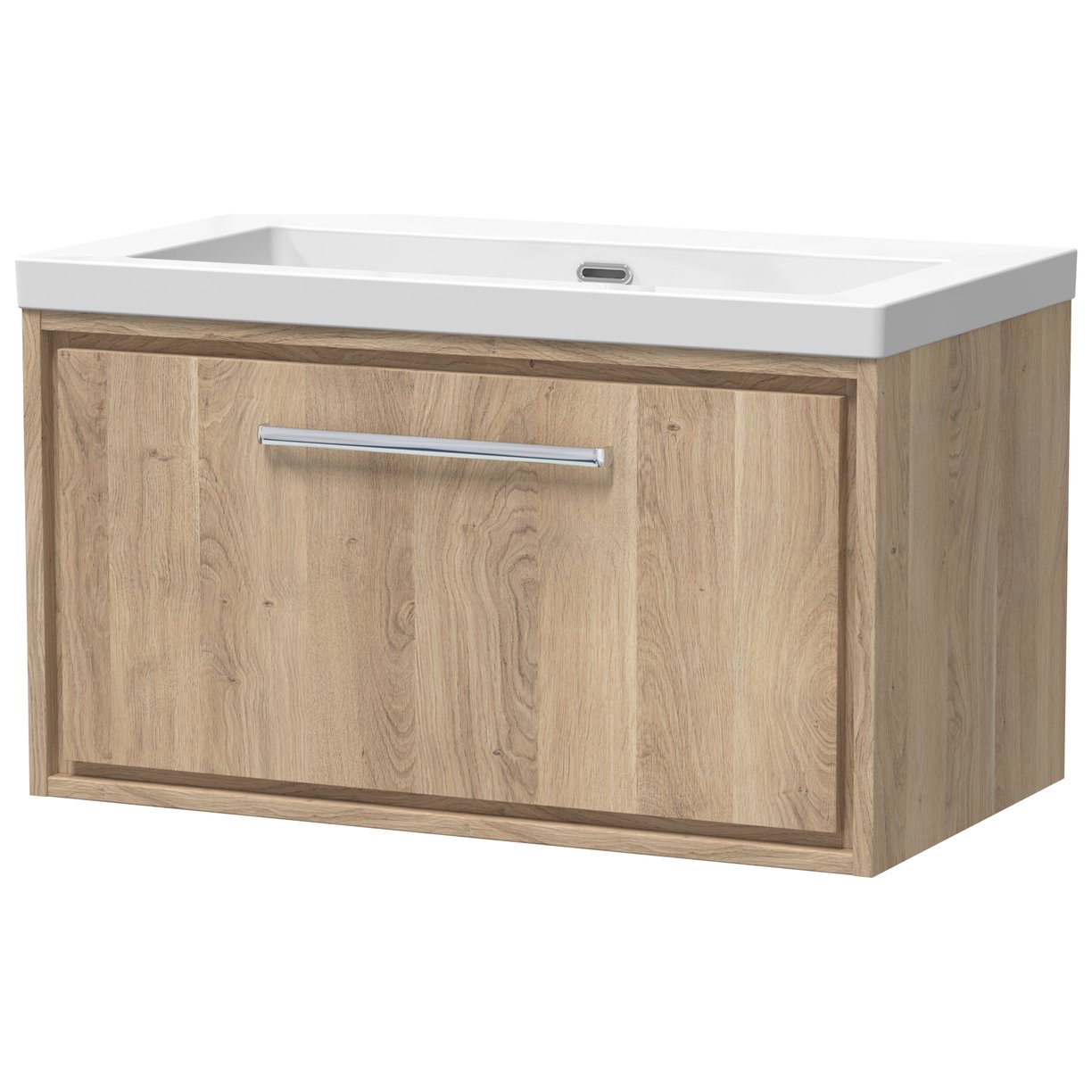 800 WH Single Drawer Unit & Basin 0TH - Bleached Oak
