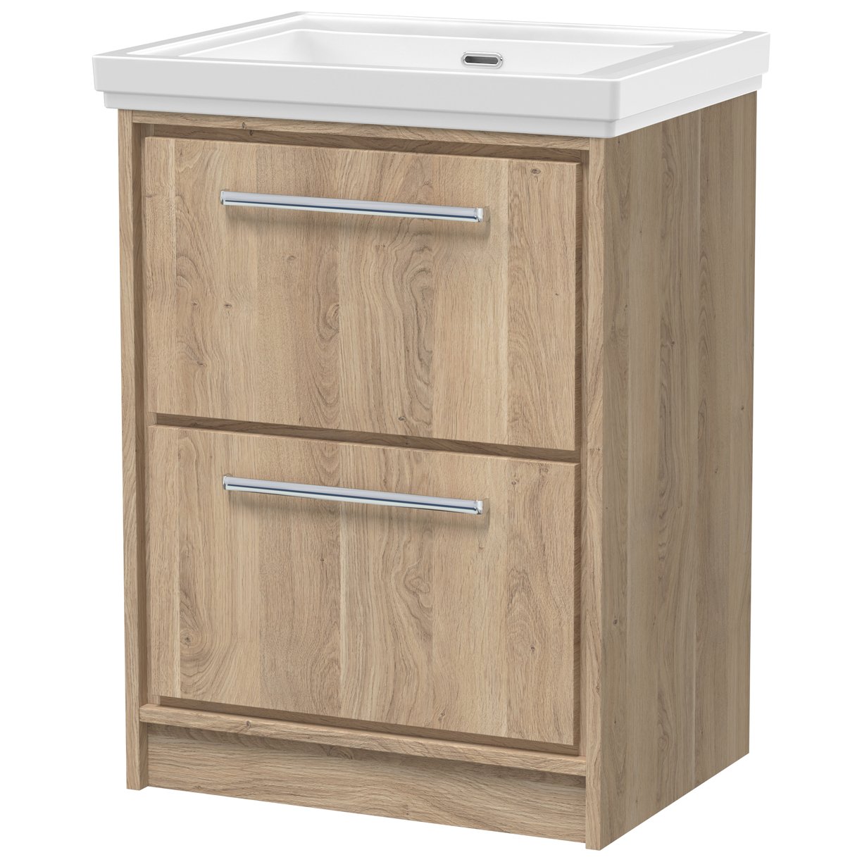 600 FS 2-Drawer Unit & Basin 0TH - Bleached Oak