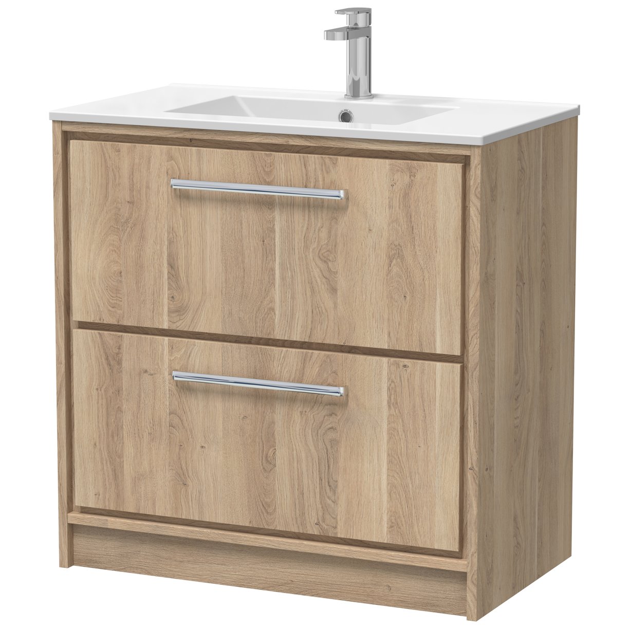 800 FS 2-Drawer Unit & Basin 1TH - Bleached Oak