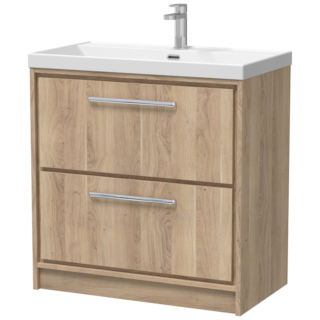 800 FS 2-Drawer Unit & Basin 1TH - Bleached Oak
