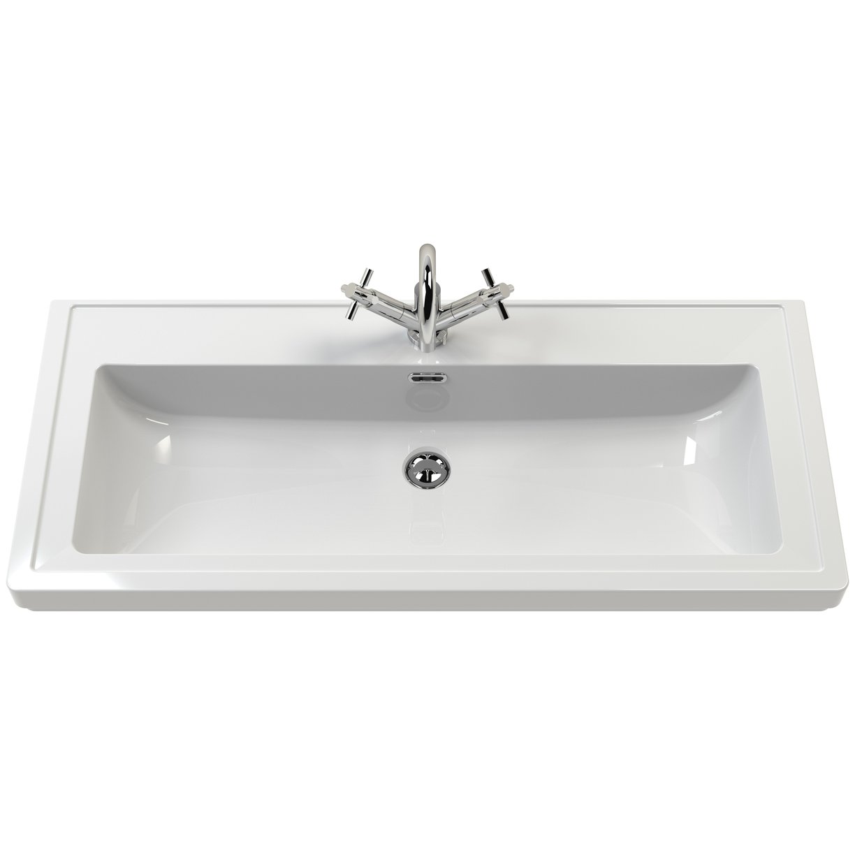 600 WH 1-Drawer Unit Contemp Basin 1TH - Fern Green