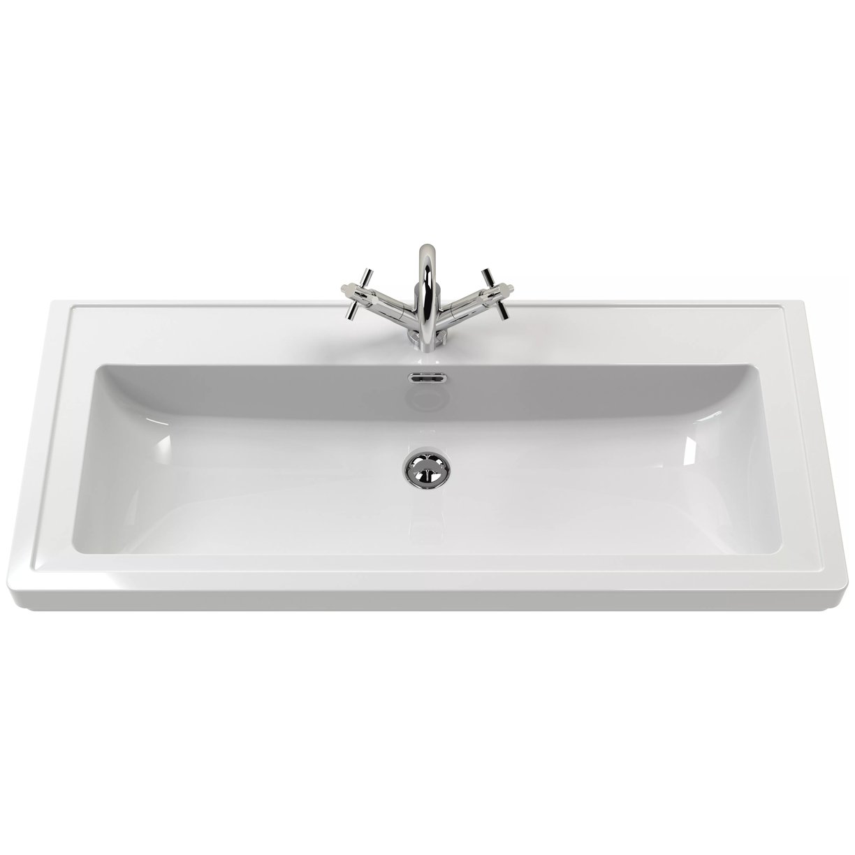 600 WH 1-Drawer Unit Contemp Basin 1TH - Fern Green