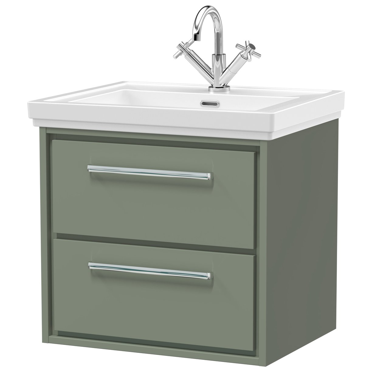 600 WH 2-Drawer Unit Classique Basin 1TH - Fern Green