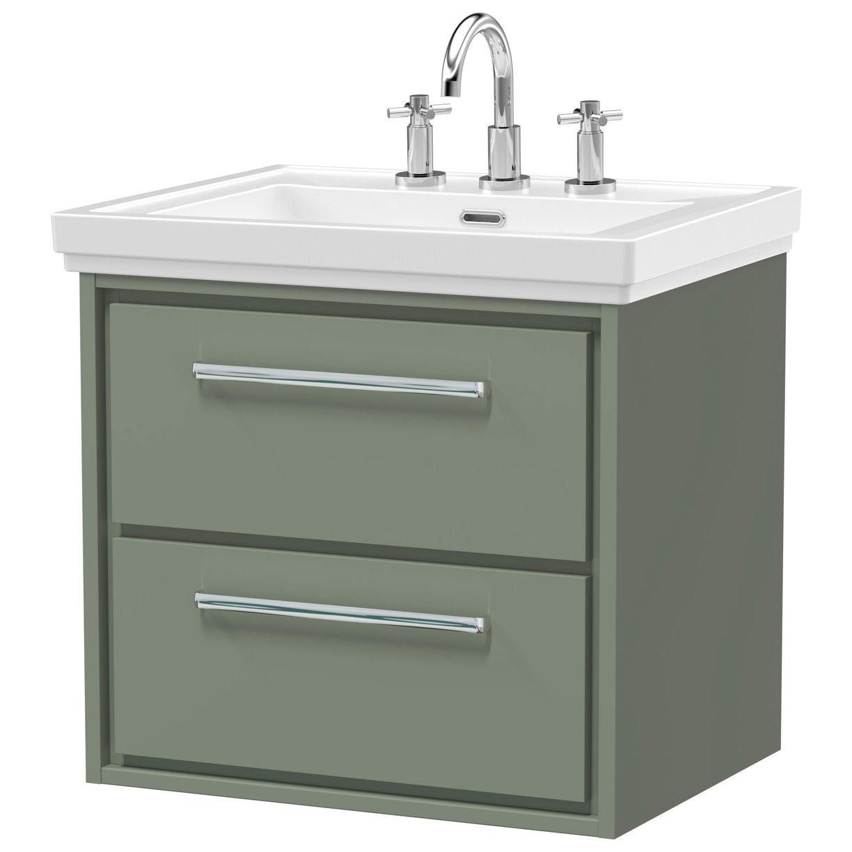 600 WH 2-Drawer Unit Classique Basin 1TH - Fern Green