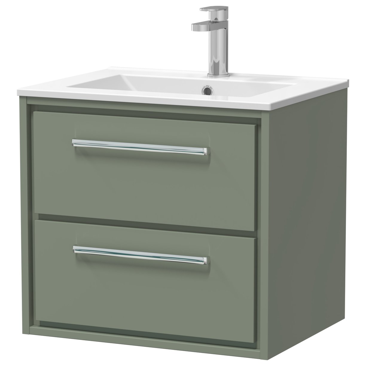 600 WH 2-Drwr Unit Minimalist Basin 1TH - Fern Green
