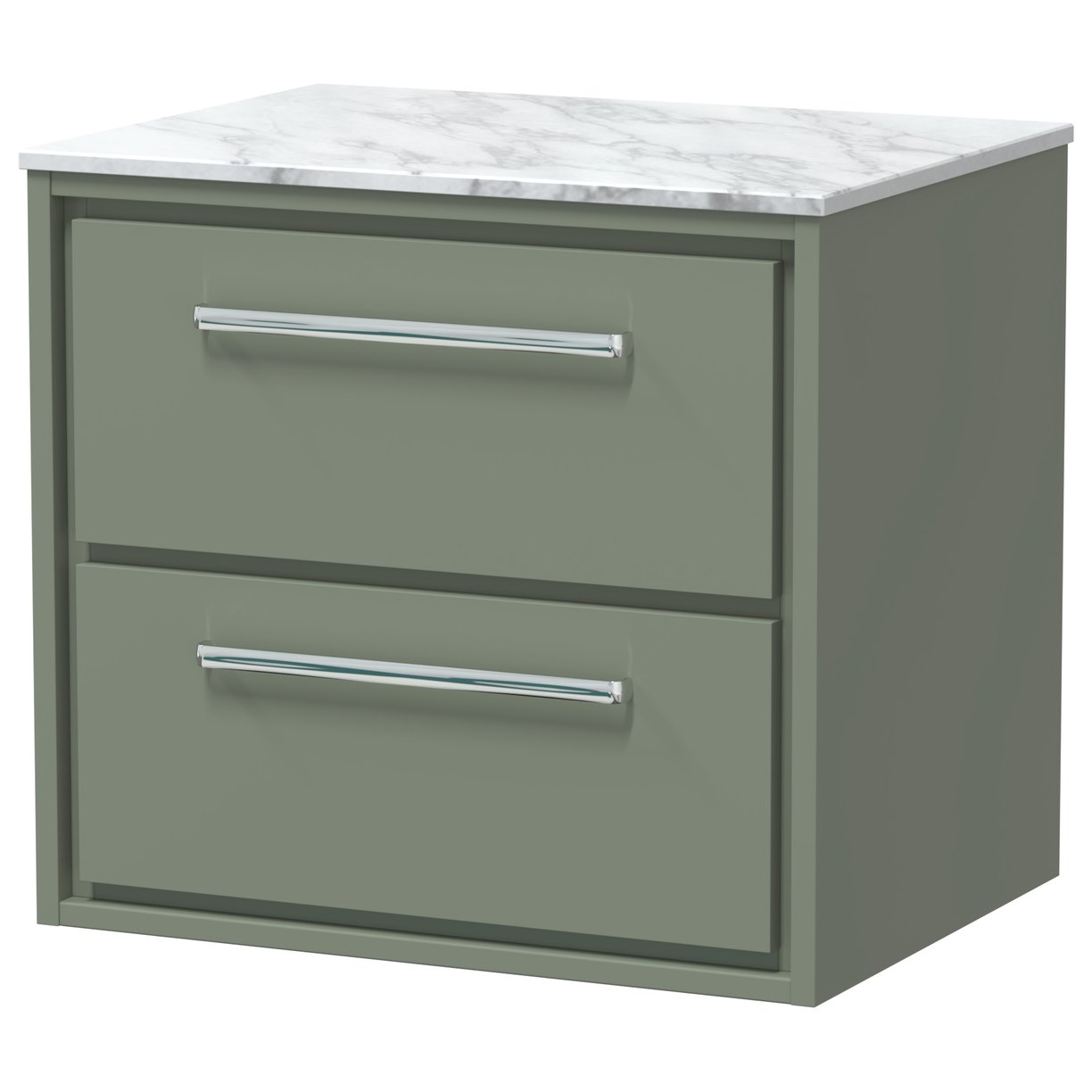 600 WH 2-Drawer Unit & Marble Top - Fern Green