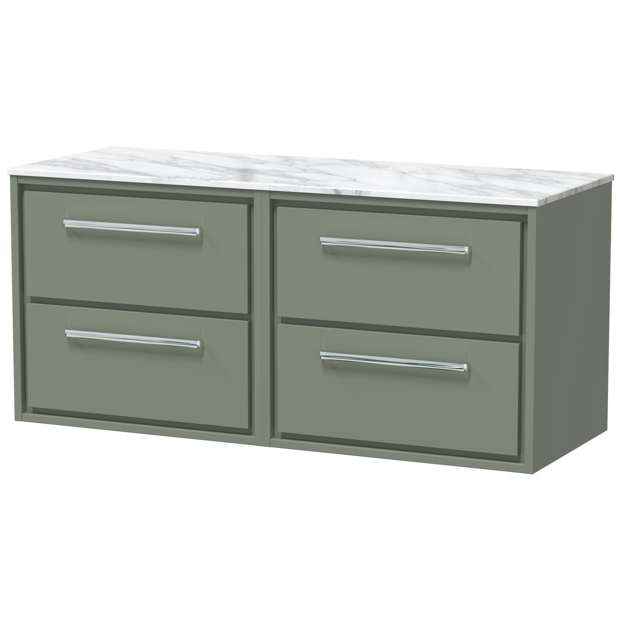 1200 WH 4-Drawer Unit & Marble Top - Fern Green