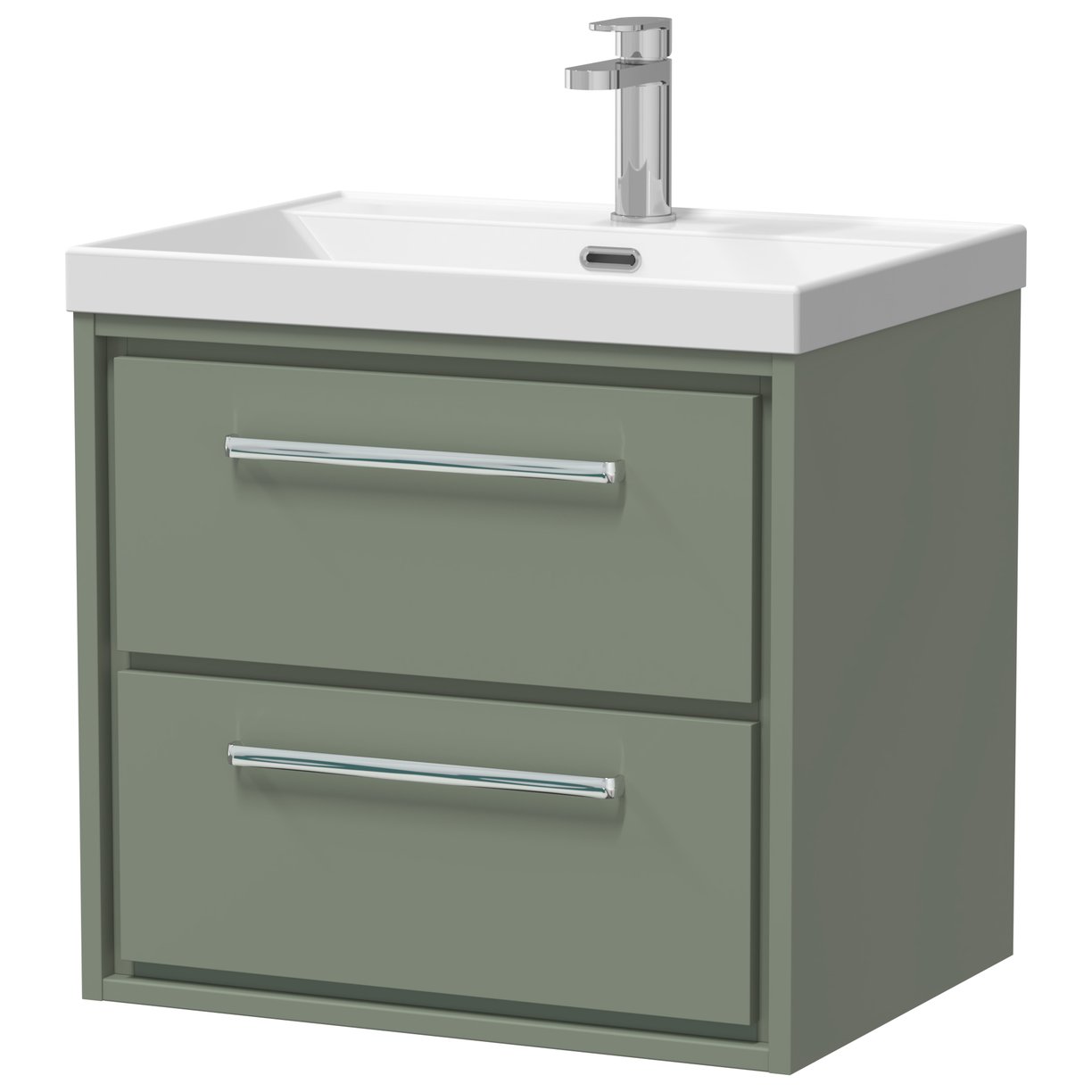 600 WH 2-Drawer Unit Thin Edge Basin 1TH - Fern Green