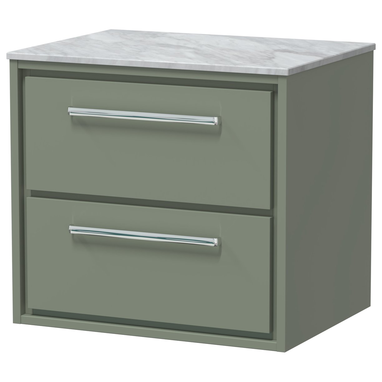600 WH 2-Drawer Unit & Marble Top - Fern Green