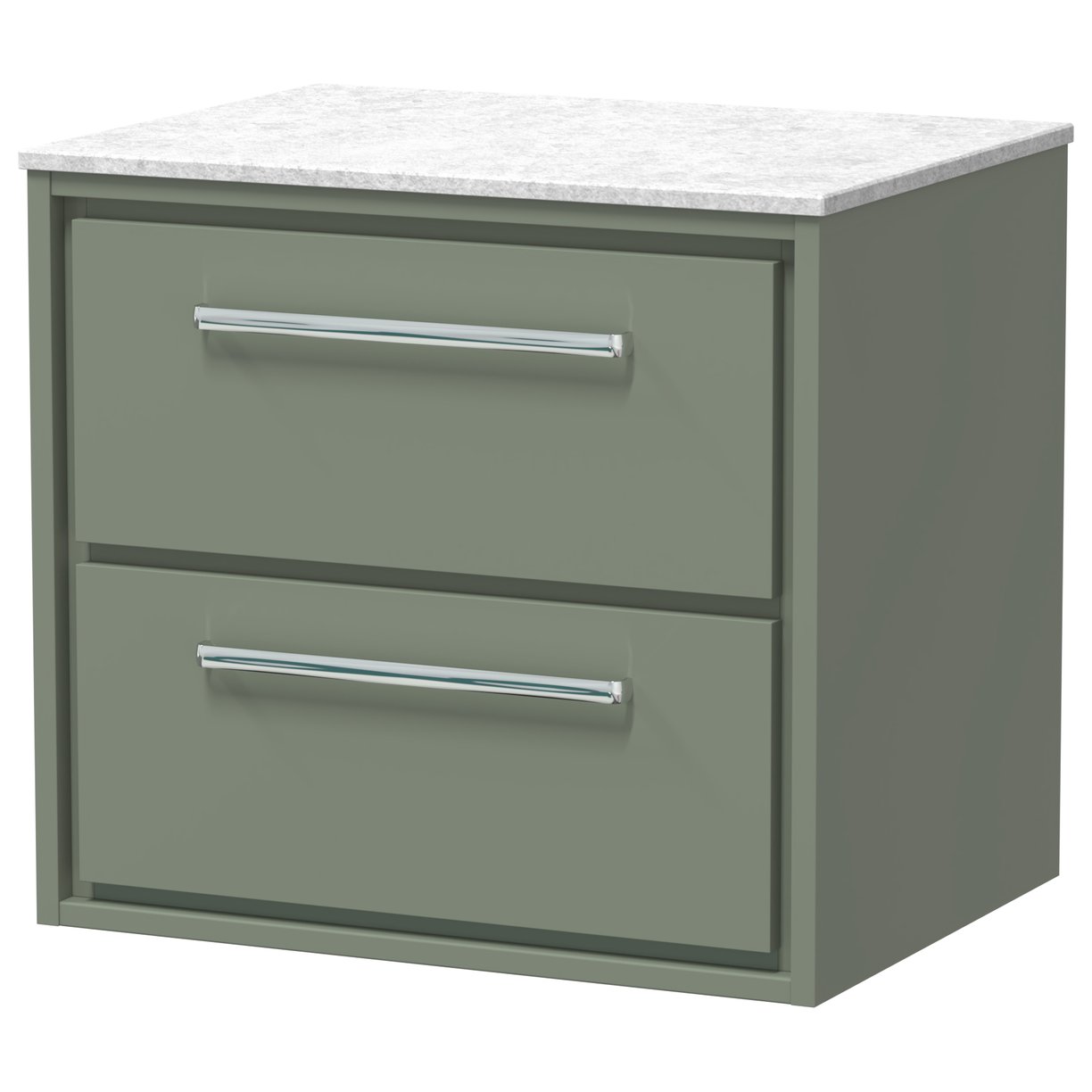 600 WH 2-Drawer Unit & Marble Top - Fern Green