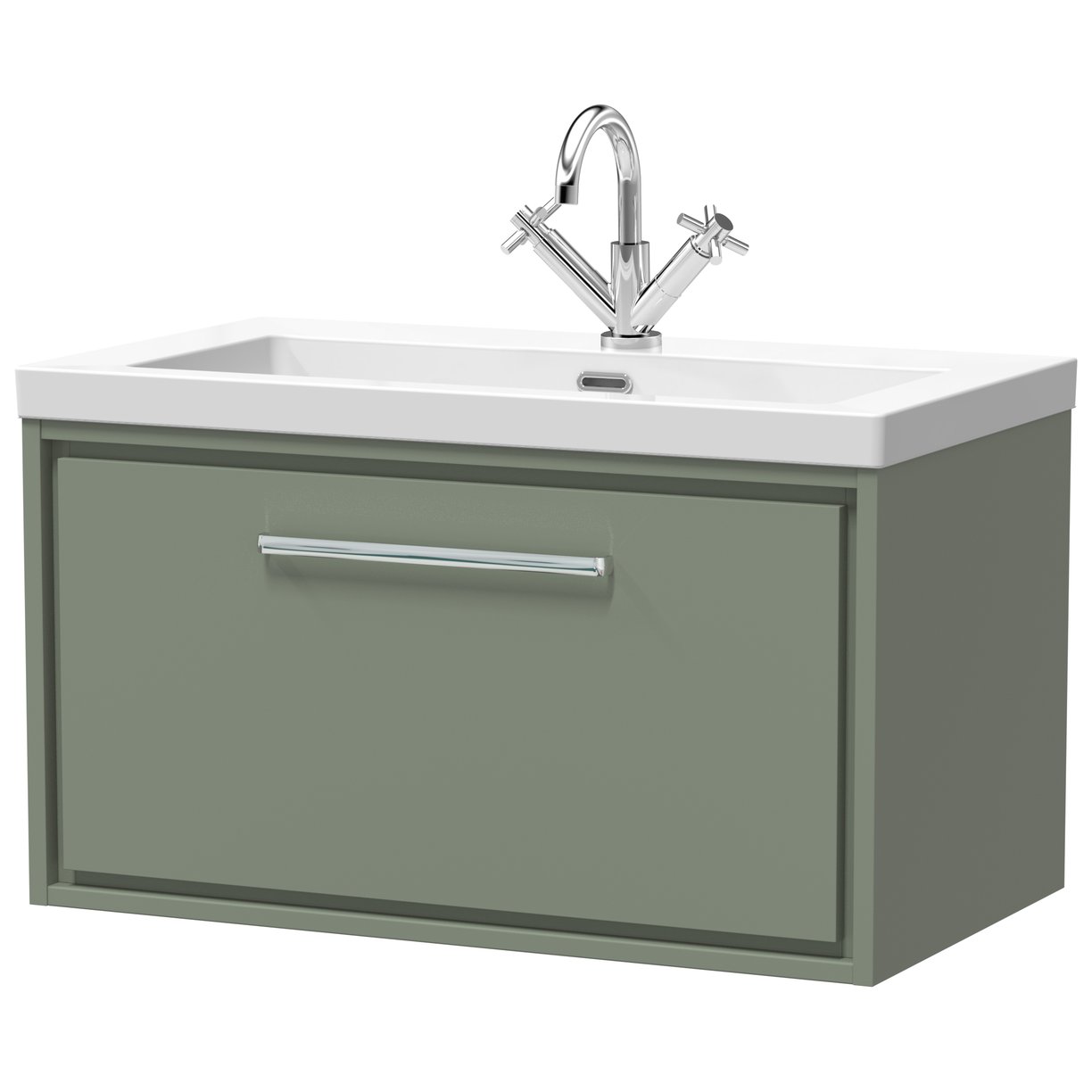 800 WH 1-Drawer Unit Contemp Basin 1TH - Fern Green