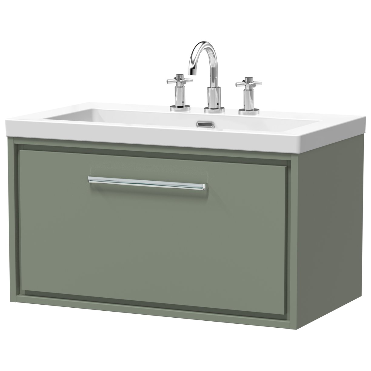 800 WH 1-Drawer Unit Contemp Basin 3TH - Fern Green