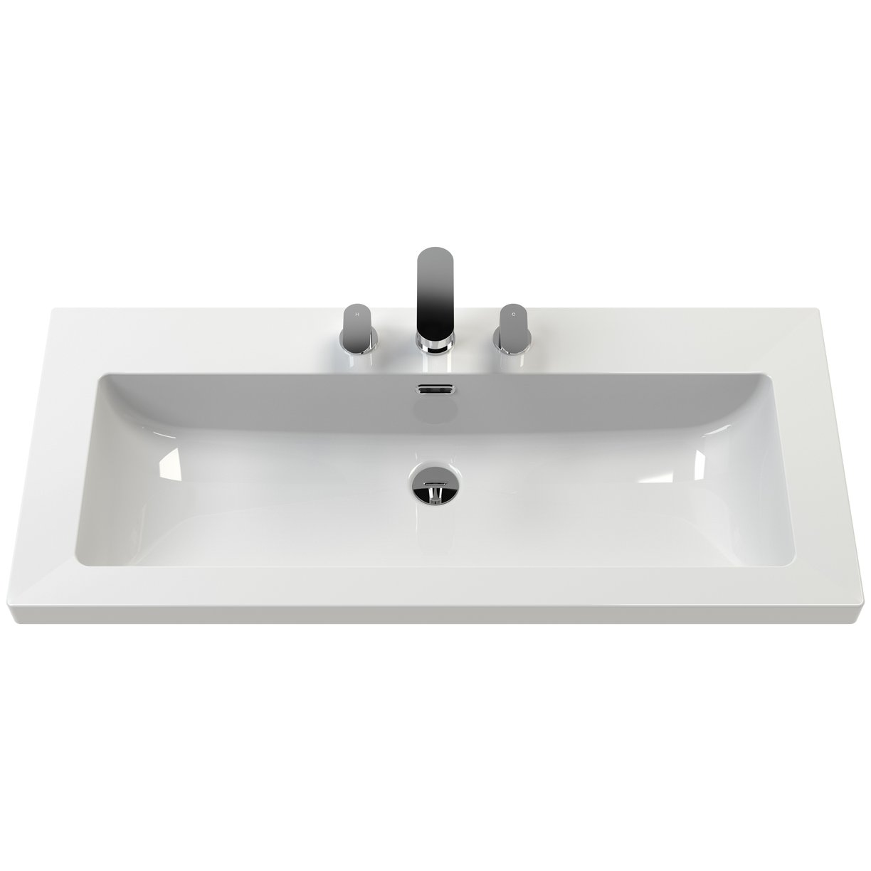 800 WH 1-Drawer Unit Contemp Basin 3TH - Fern Green