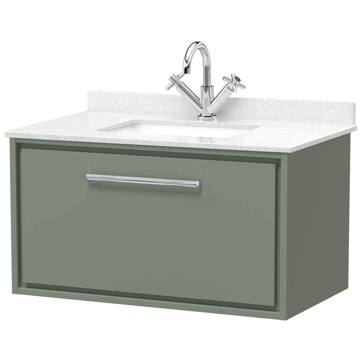 800 WH 1-Drawer Unit & Marble Basin 1TH - Fern Green