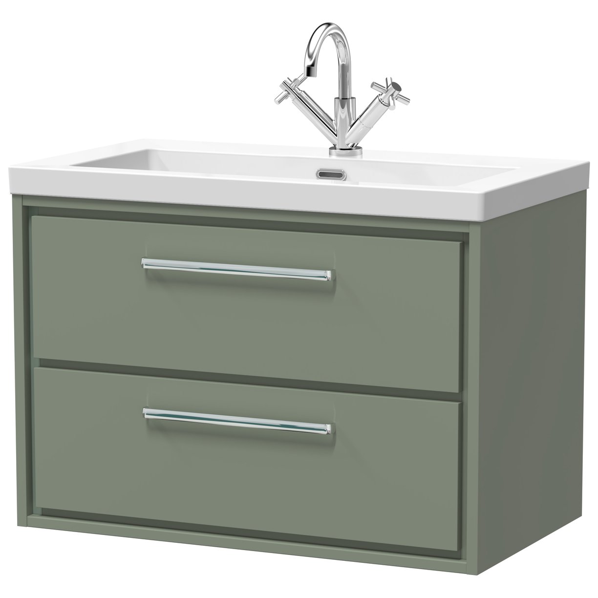 800 WH 2-Drawer Unit Contemp Basin 1TH - Fern Green
