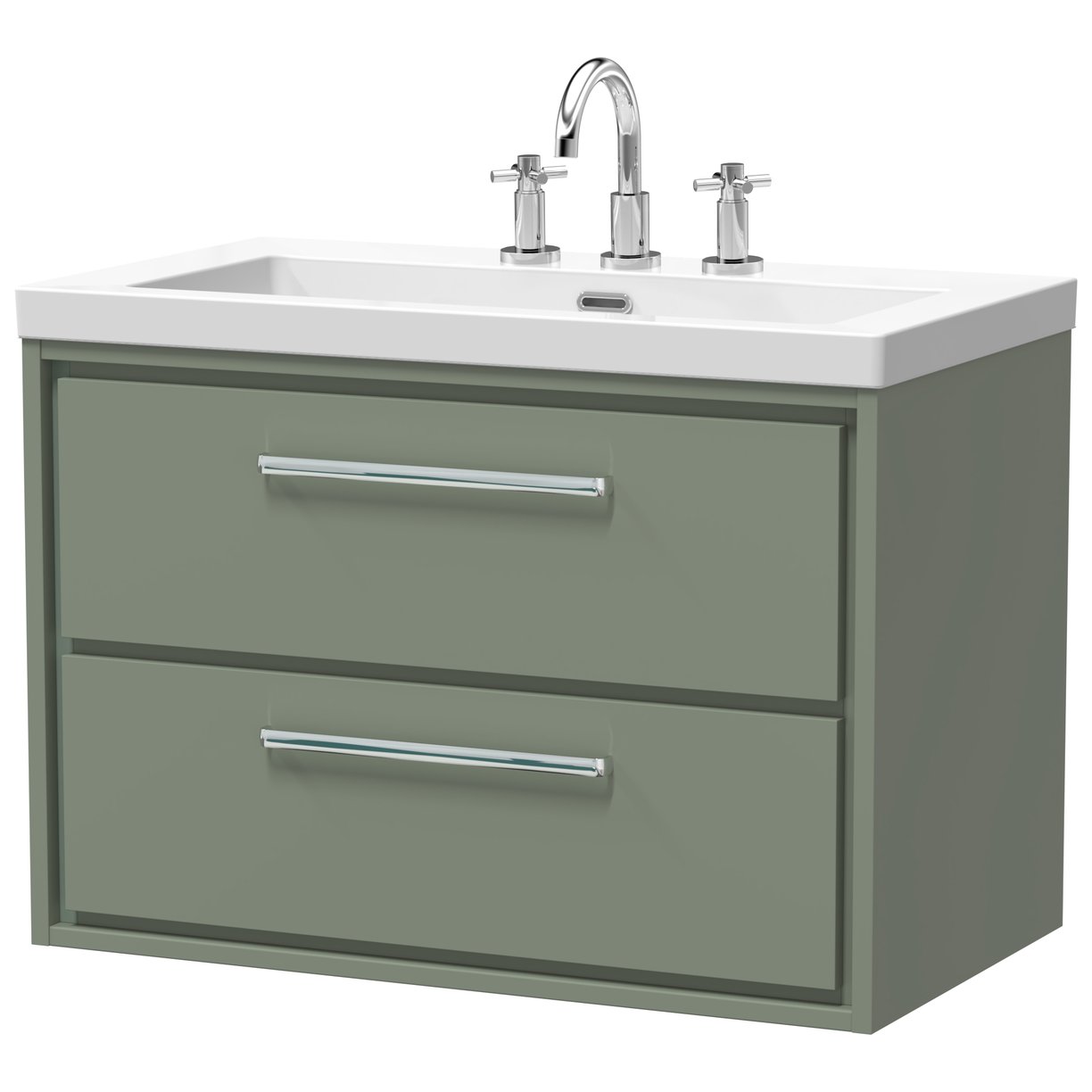800 WH 2-Drawer Unit Contemp Basin 3TH - Fern Green