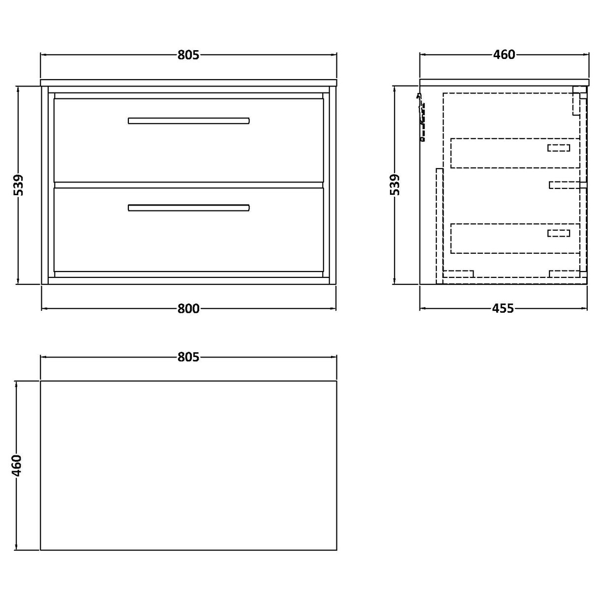 800 WH 2-Drawer Unit & Worktop - Fern Green
