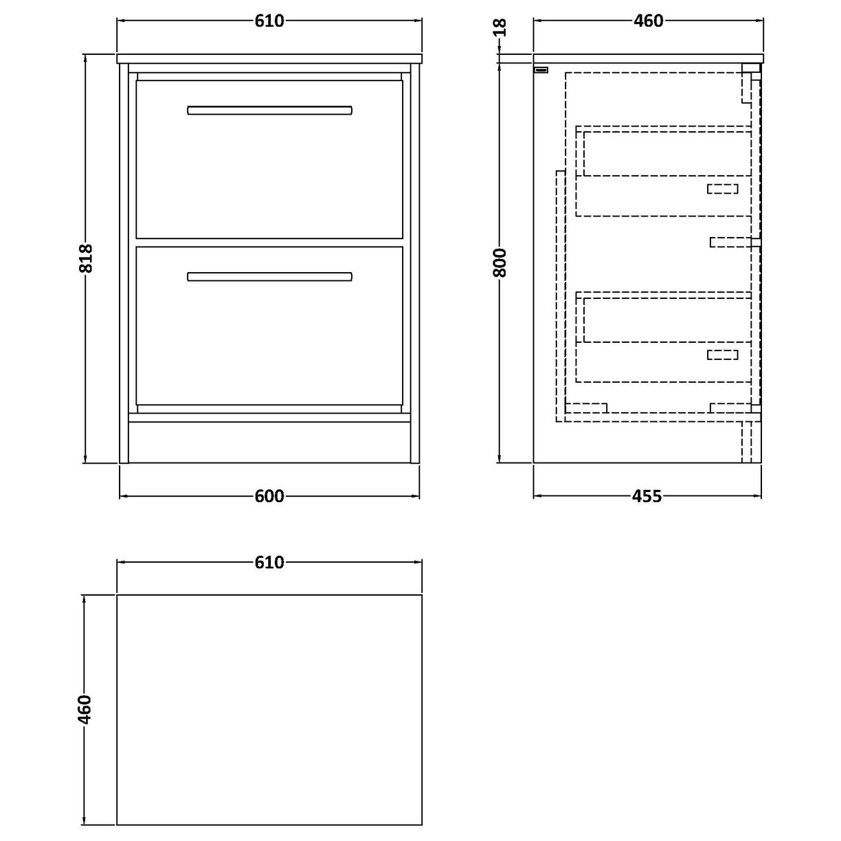 600 FS 2-Drawer Unit & Marble Top - Fern Green