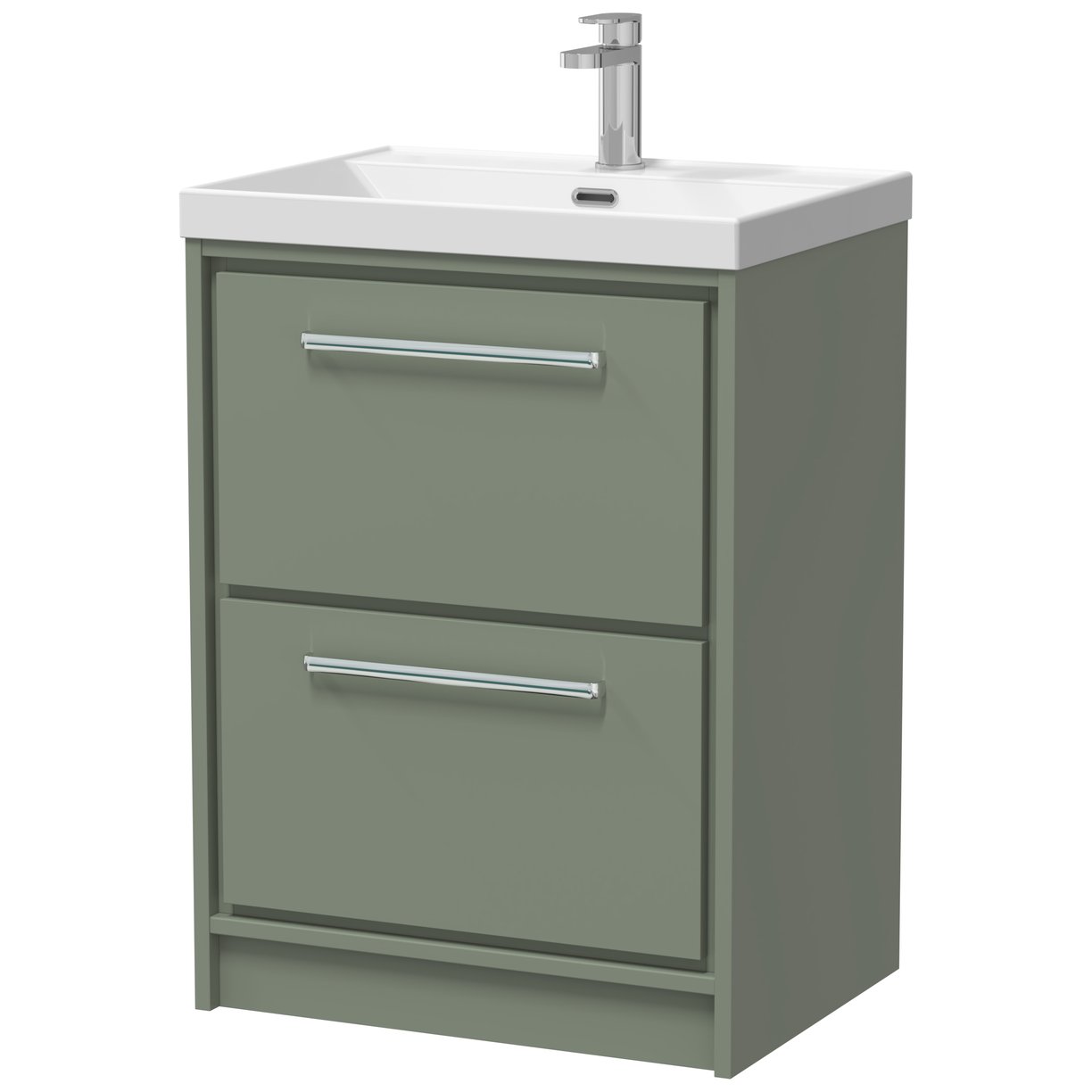 600 FS 2-Drawer Unit Thin Edge Basin 1TH - Fern Green