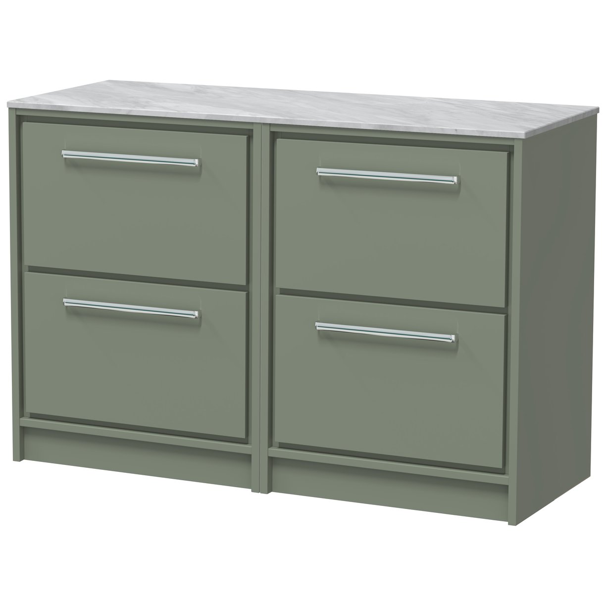 1200 FS 4-Drawer Unit & Marble Top - Fern Green