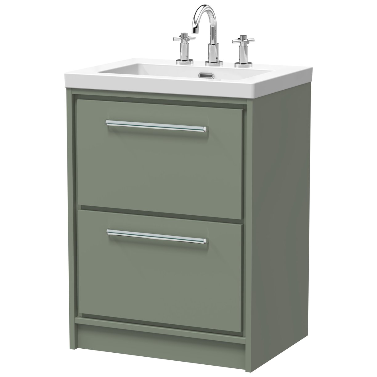 600 FS 2-Drawer Unit Contemp Basin 3TH - Fern Green
