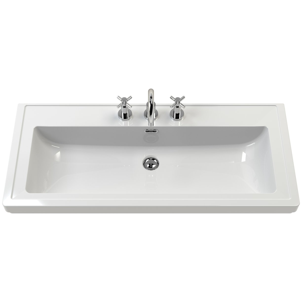 600 FS 2-Drawer Unit Contemp Basin 3TH - Fern Green