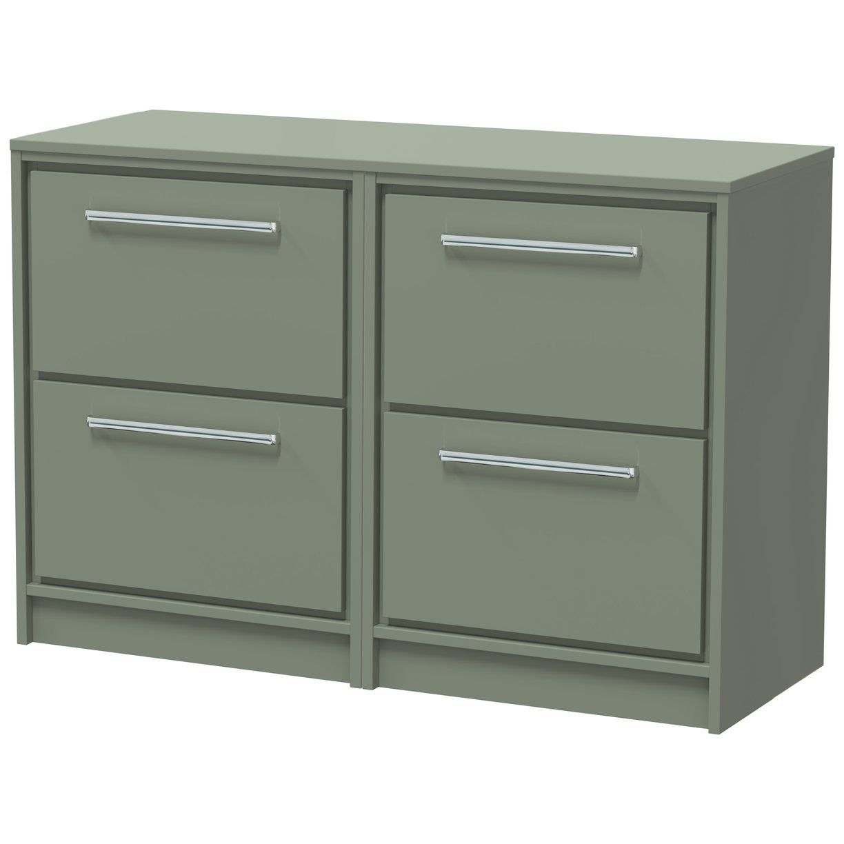 1200 FS 4-Drawer Unit & Worktop - Fern Green
