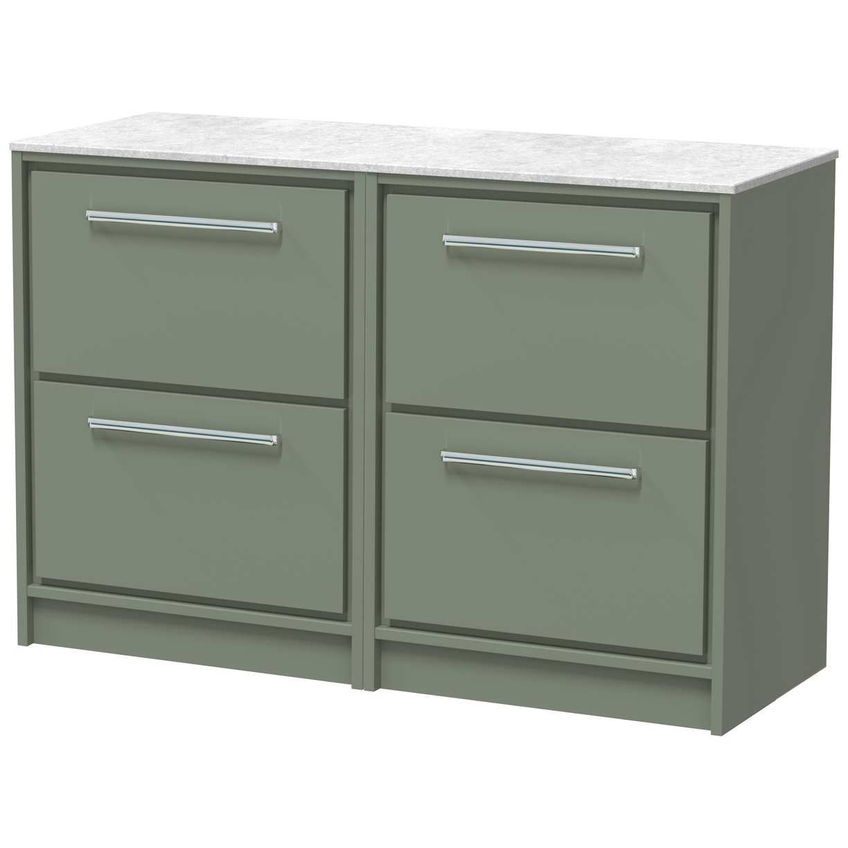 1200 FS 4-Drawer Unit & Marble Top - Fern Green