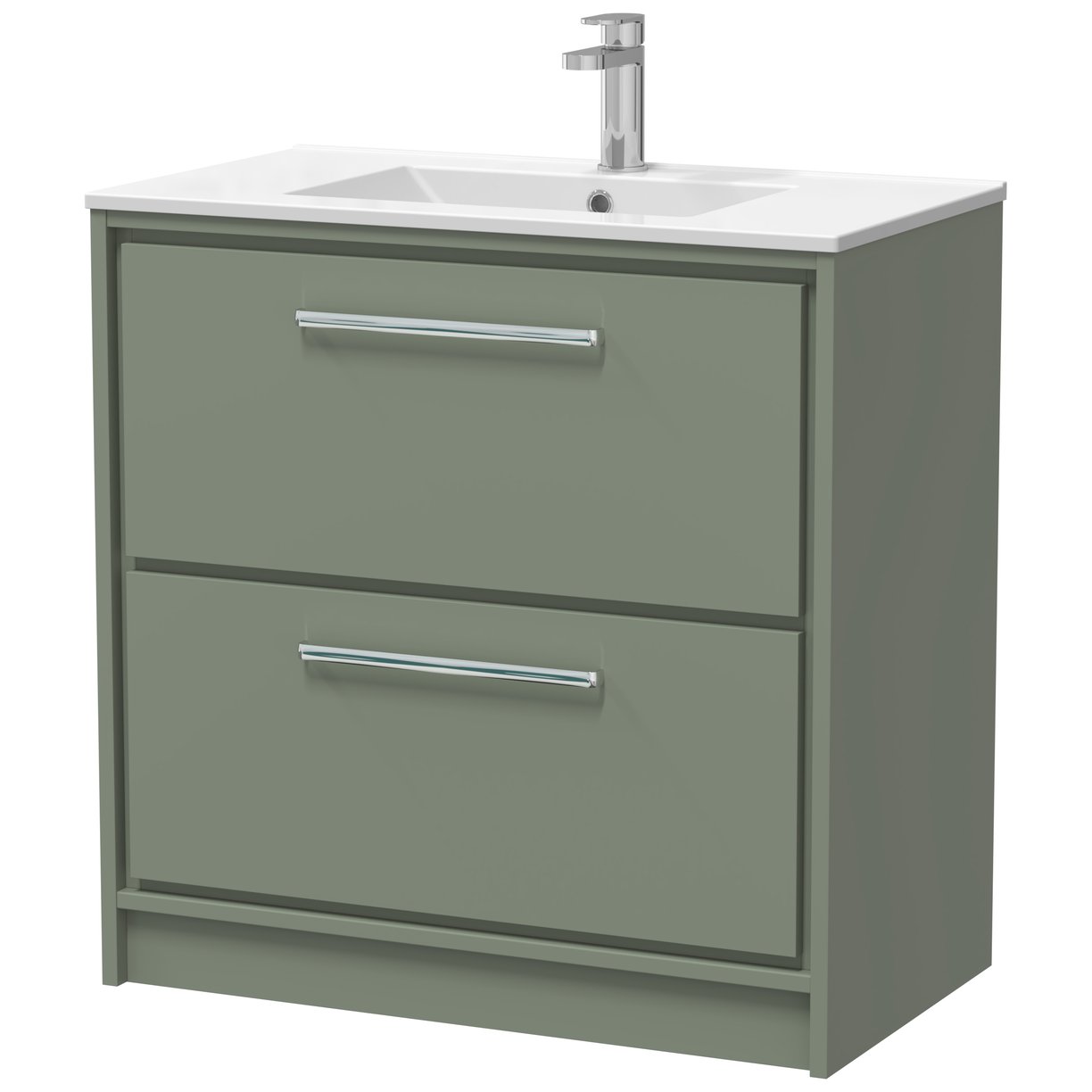 800 FS 2-Drwr Unit Minimalist Basin 1TH - Fern Green