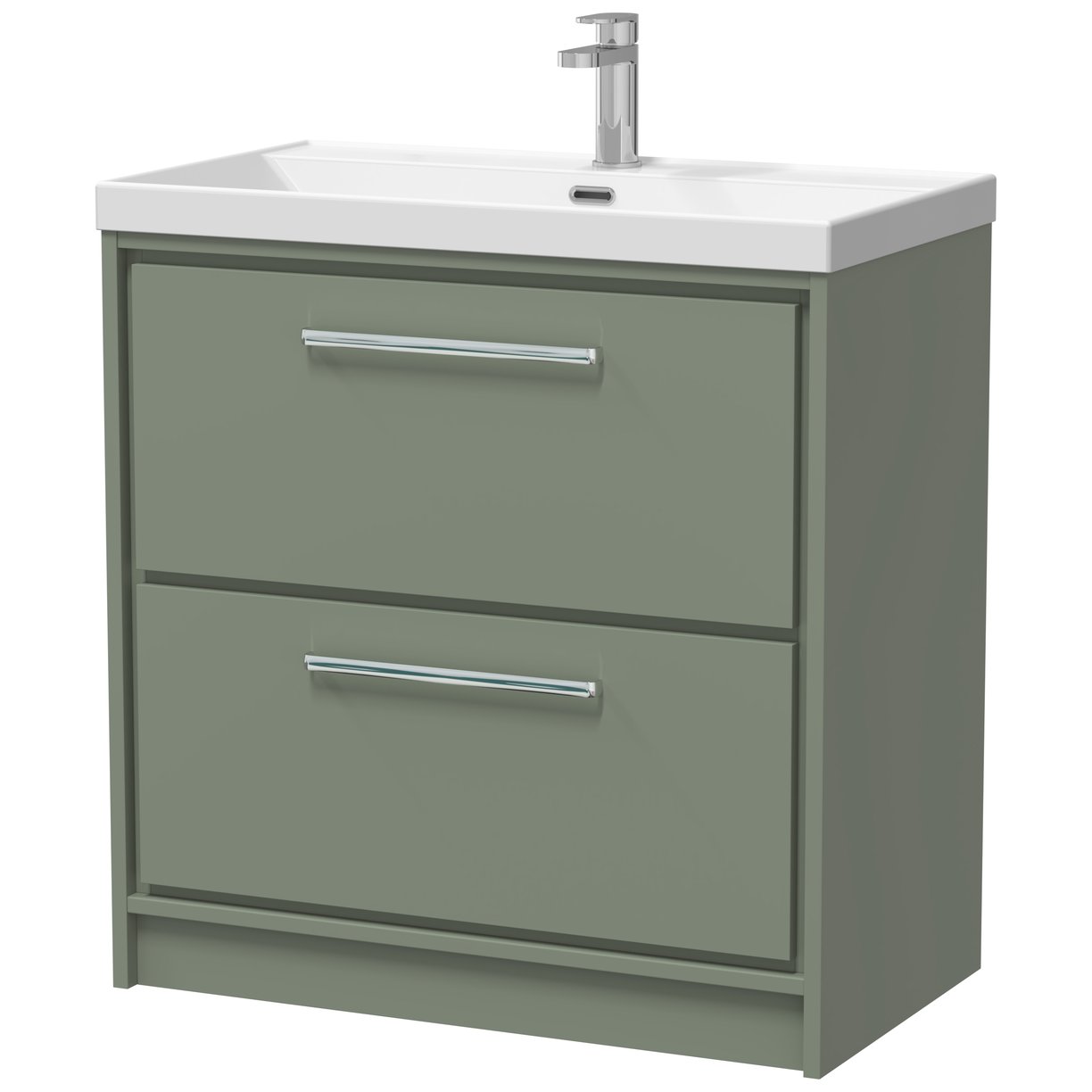 800 FS 2-Drawer Unit Thin Edge Basin 1TH - Fern Green