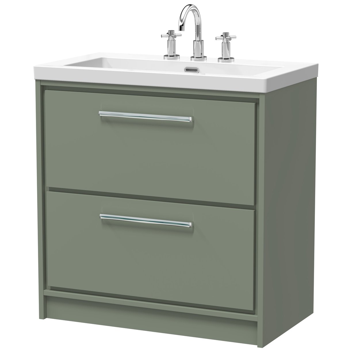 800 FS 2-Drawer Unit Contemp Basin 3TH - Fern Green