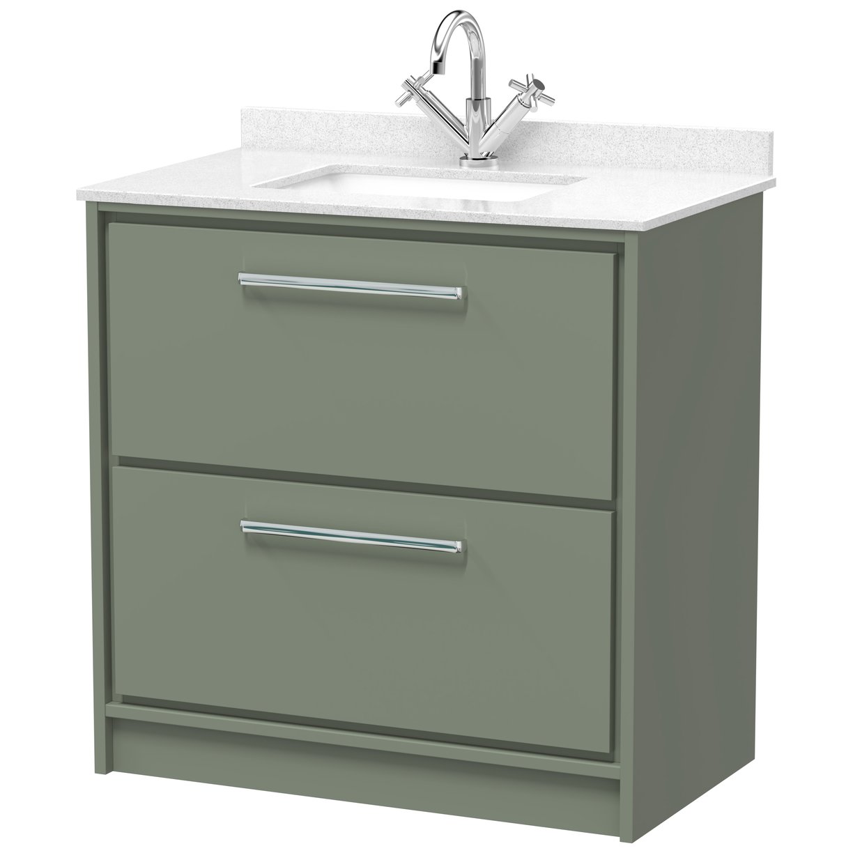 800 FS 2-Drawer Unit & Marble Basin 1TH - Fern Green