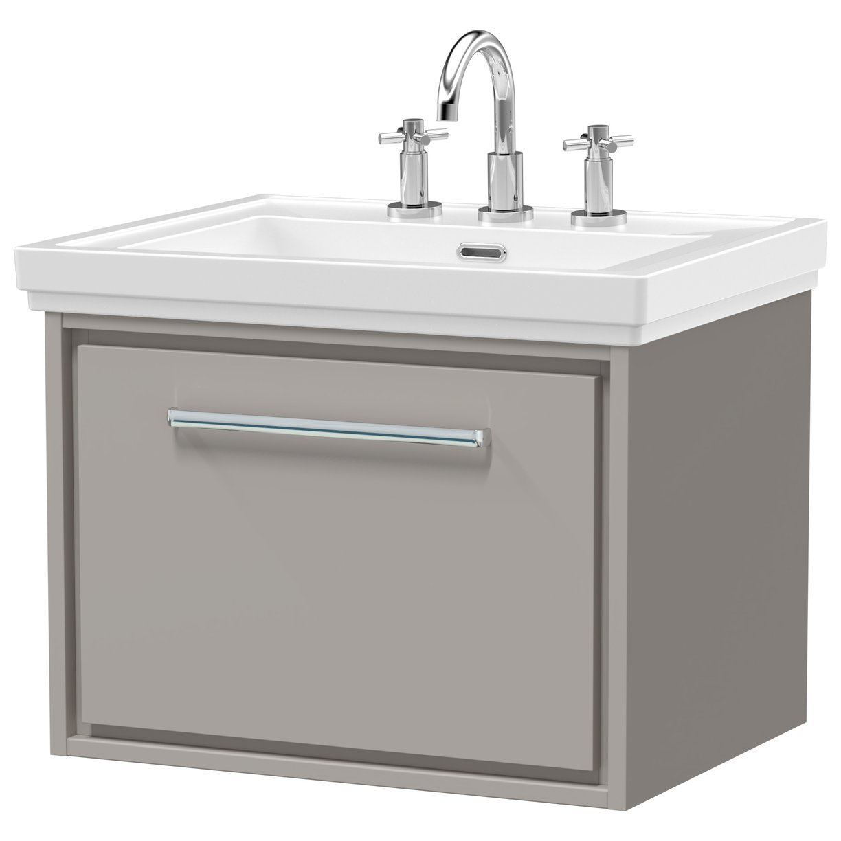 600 WH 1-Drawer Unit Classique Basin 1TH - Pebble Grey