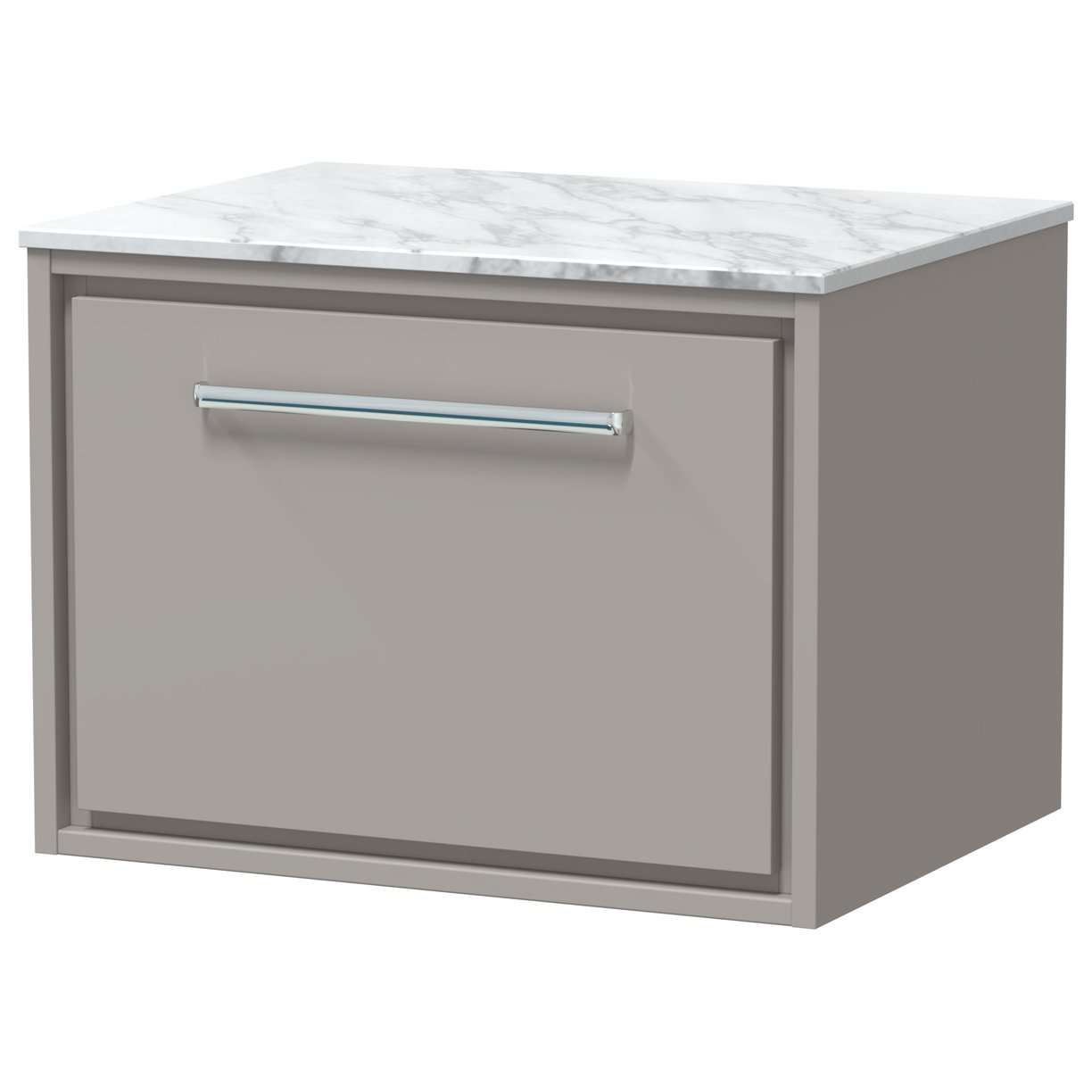 600 WH 1-Drawer Unit & Marble Top - Pebble Grey