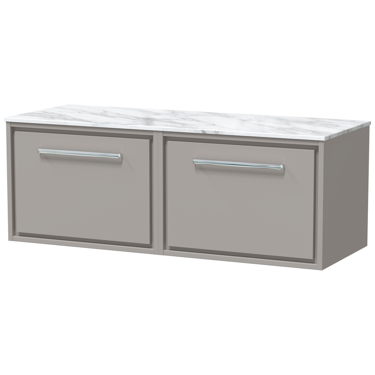 1200 WH 2-Drawer Unit & Marble Top - Pebble Grey