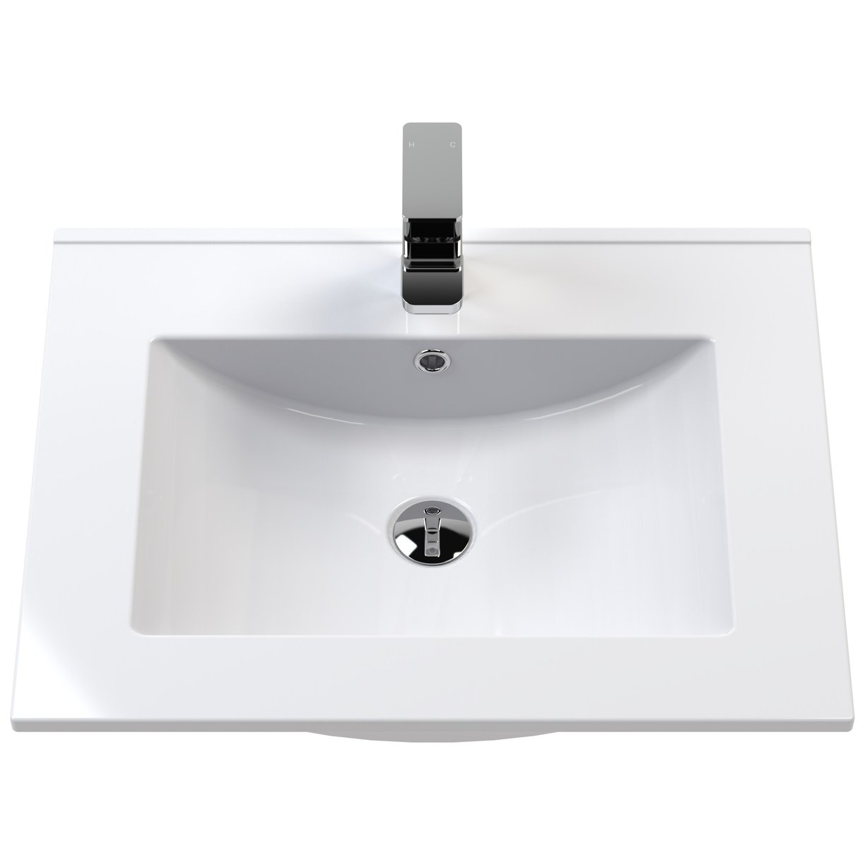 600 WH 1-Drwr Unit Minimalist Basin 1TH - Pebble Grey